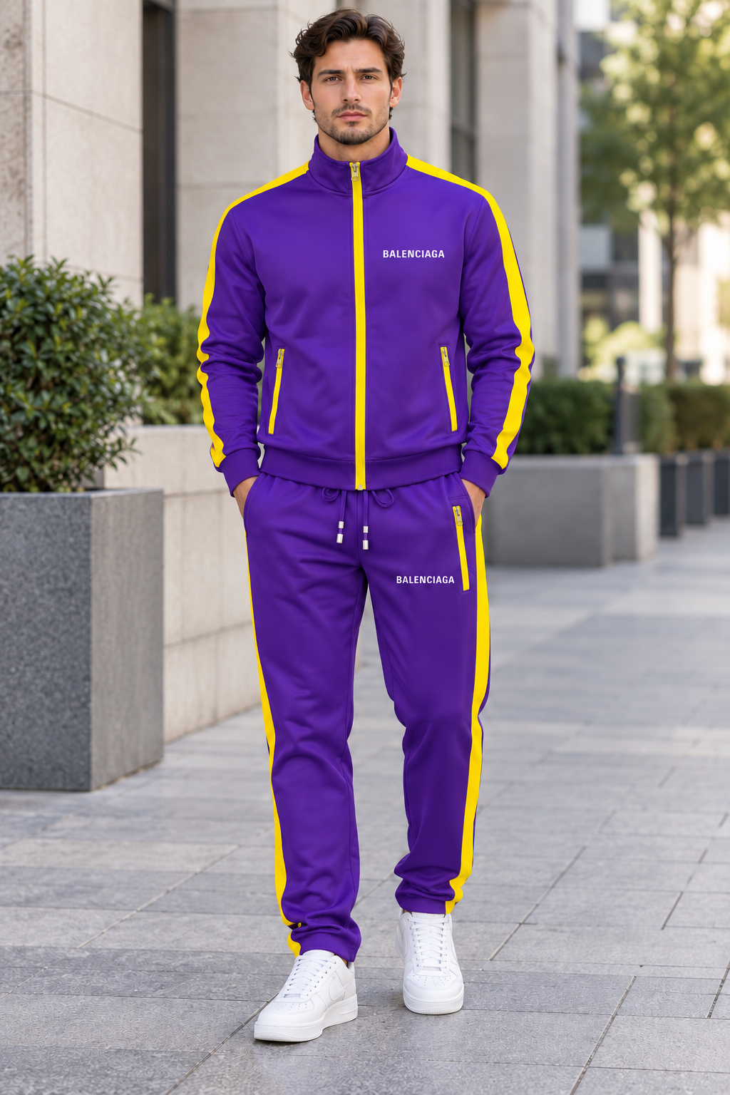 Men's Balenciaga Dri-Fit TrackSuit | Color: Purple | Image 1