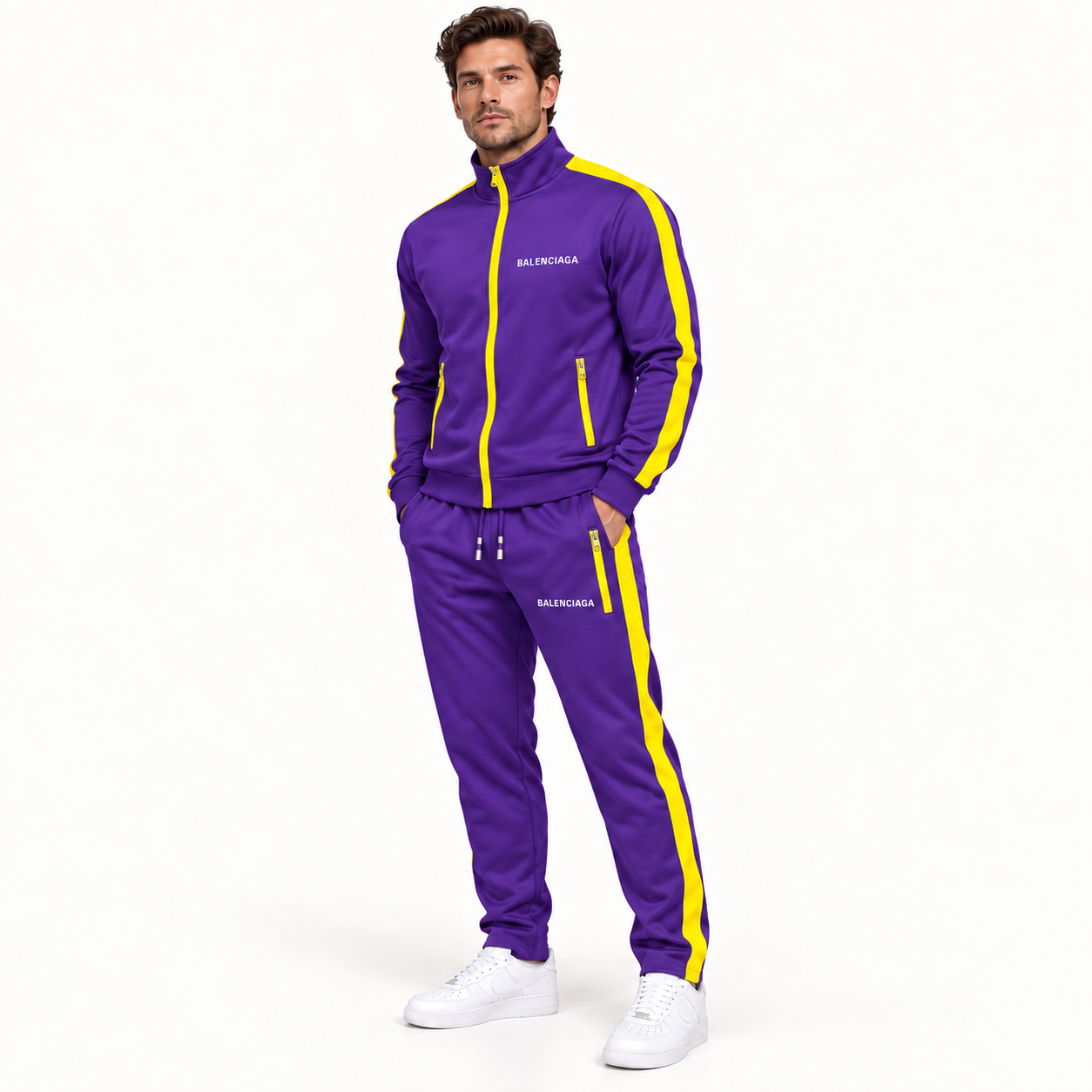 Men's Balenciaga Dri-Fit TrackSuit | Color: Purple | Image 2
