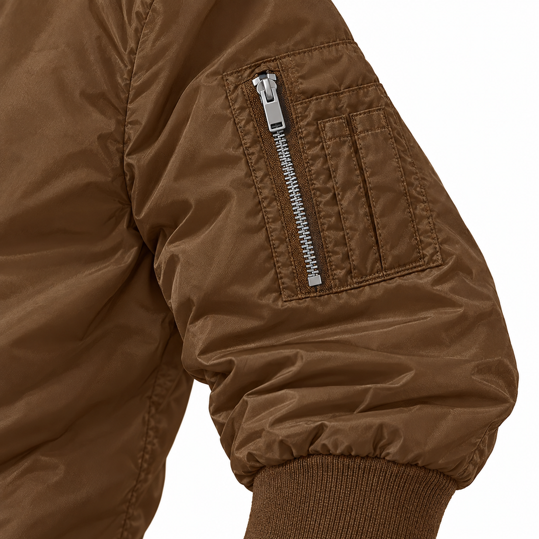 Men's Balenciaga Lightweight Bomber Jacket Windbreaker Softshell Varsity Jacket Coat | Color: Brown | View 4