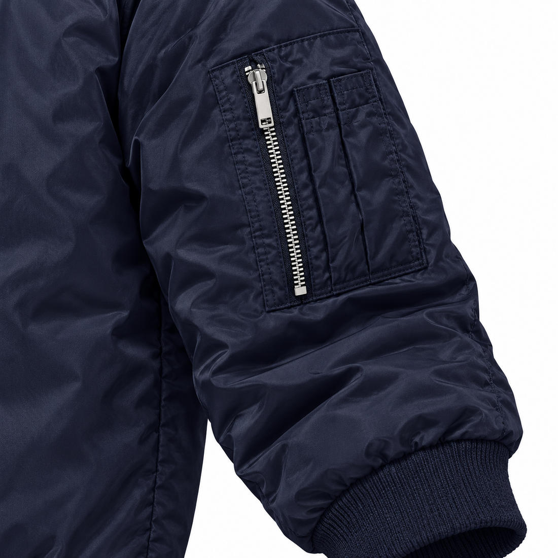 Men's Balenciaga Lightweight Bomber Jacket Windbreaker Softshell Varsity Jacket Coat | Color: Navy | View 4