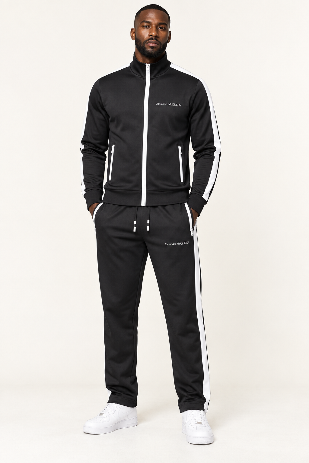 Men's Alexander McQueen Dri-Fit TrackSuit | Color: Black | View 1