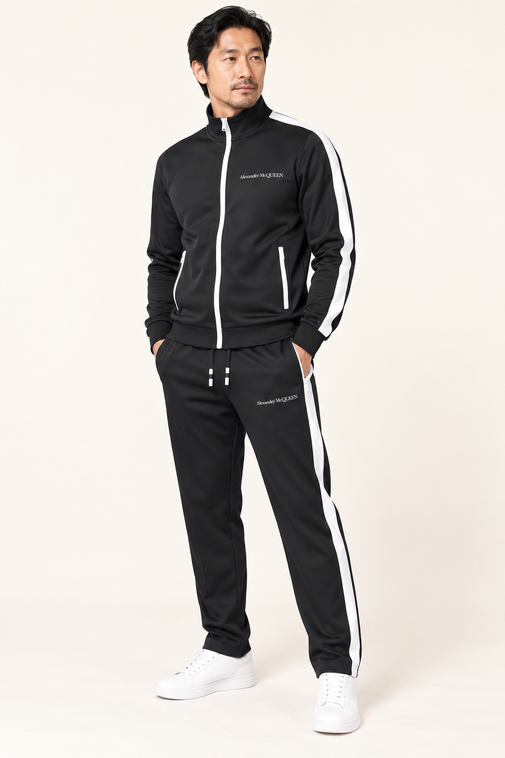 Men's Alexander McQueen Dri-Fit TrackSuit | Color: Black | View 2