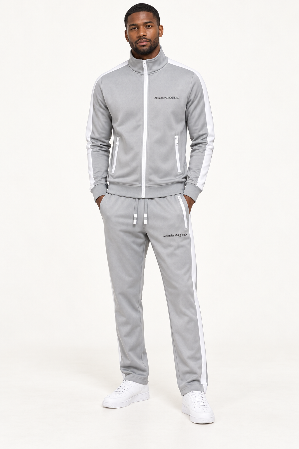 Men's Alexander McQueen Dri-Fit TrackSuit | Color: Grey | View 1