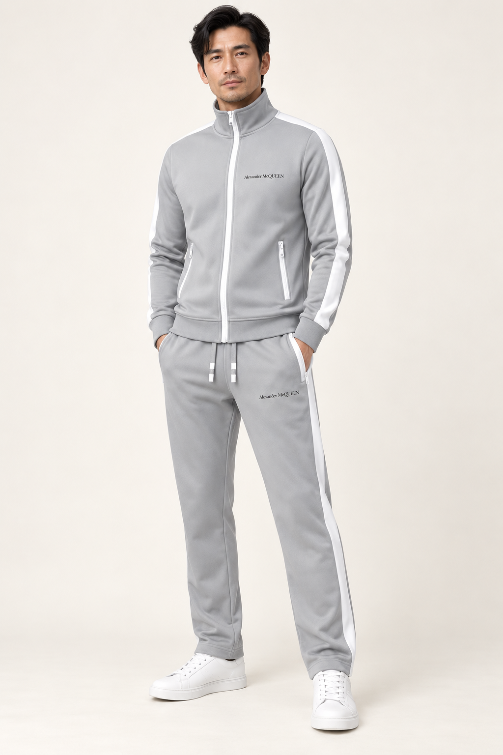 Men's Alexander McQueen Dri-Fit TrackSuit | Color: Grey | View 2