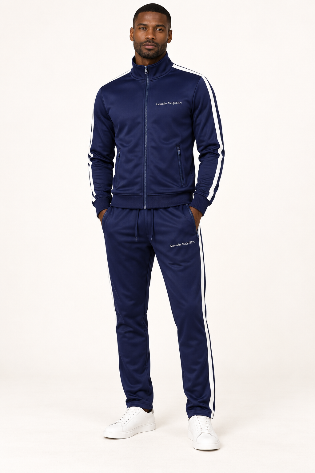 Men's Alexander McQueen Dri-Fit TrackSuit | Color: Navy | View 1