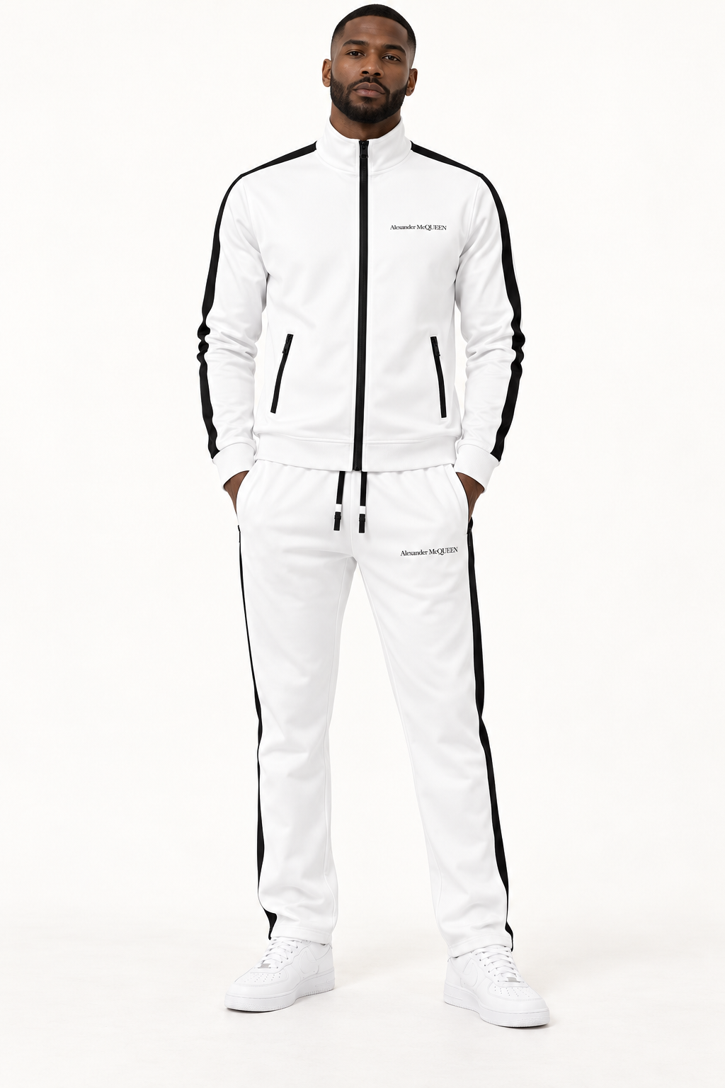 Men's Alexander McQueen Dri-Fit TrackSuit | Color: White | View 1