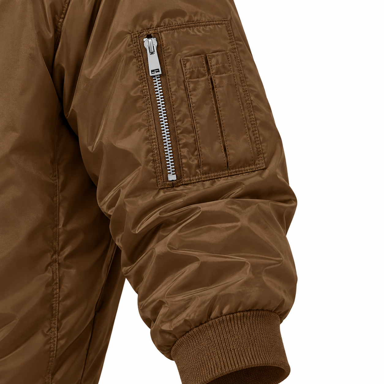 Men's Alexander McQueen Lightweight Bomber Jacket Windbreaker Softshell Varsity Jacket Coat | Color: Brown | View 4