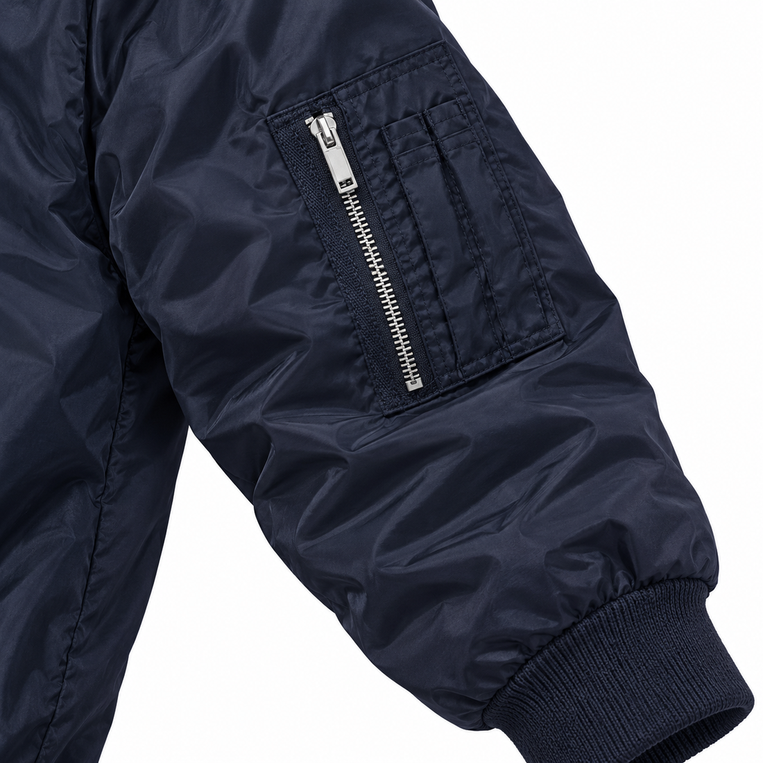 Men's Alexander McQueen Lightweight Bomber Jacket Windbreaker Softshell Varsity Jacket Coat | Color: Navy | View 4