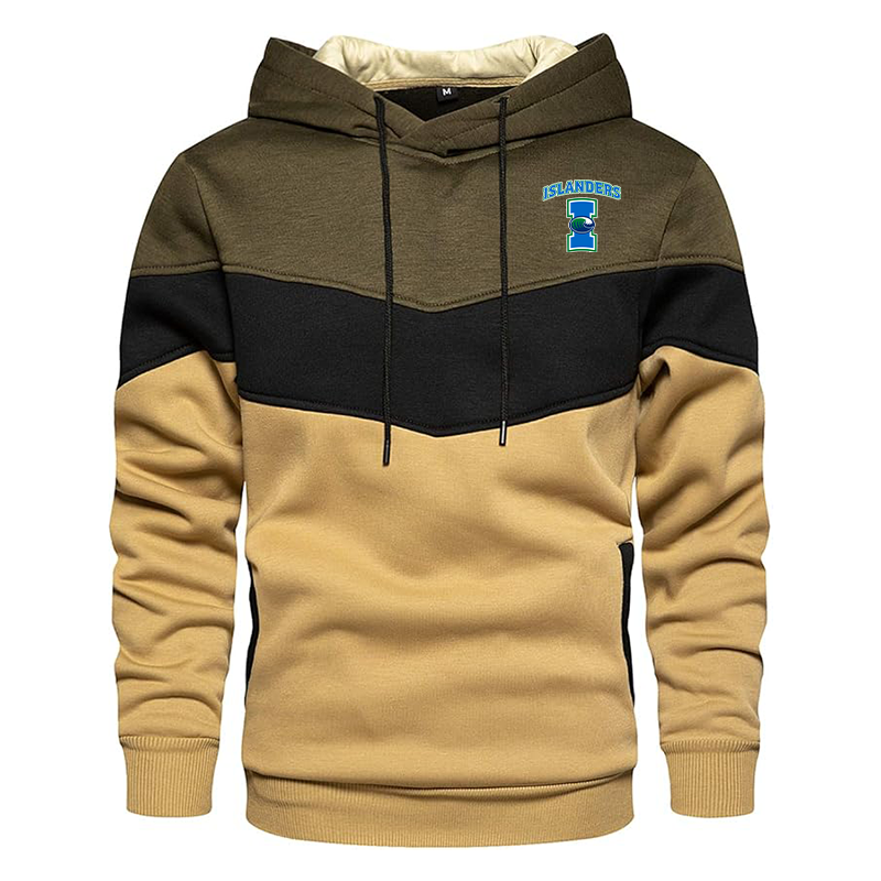 Men's  Texas AM CC Islanders  Gesean  Novelty Color Block Pullover Fleece Hoodie Long Sleeve Casual