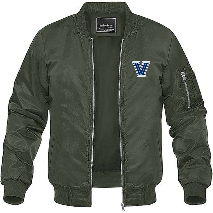 Men's Villanova Wildcats Lightweight Bomber Jacket Windbreaker Softshell Varsity Jacket Coat