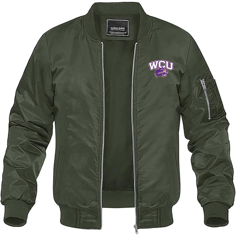 Men's Western Carolina Catamounts Lightweight Bomber Jacket Windbreaker Softshell Varsity Jacket Coat