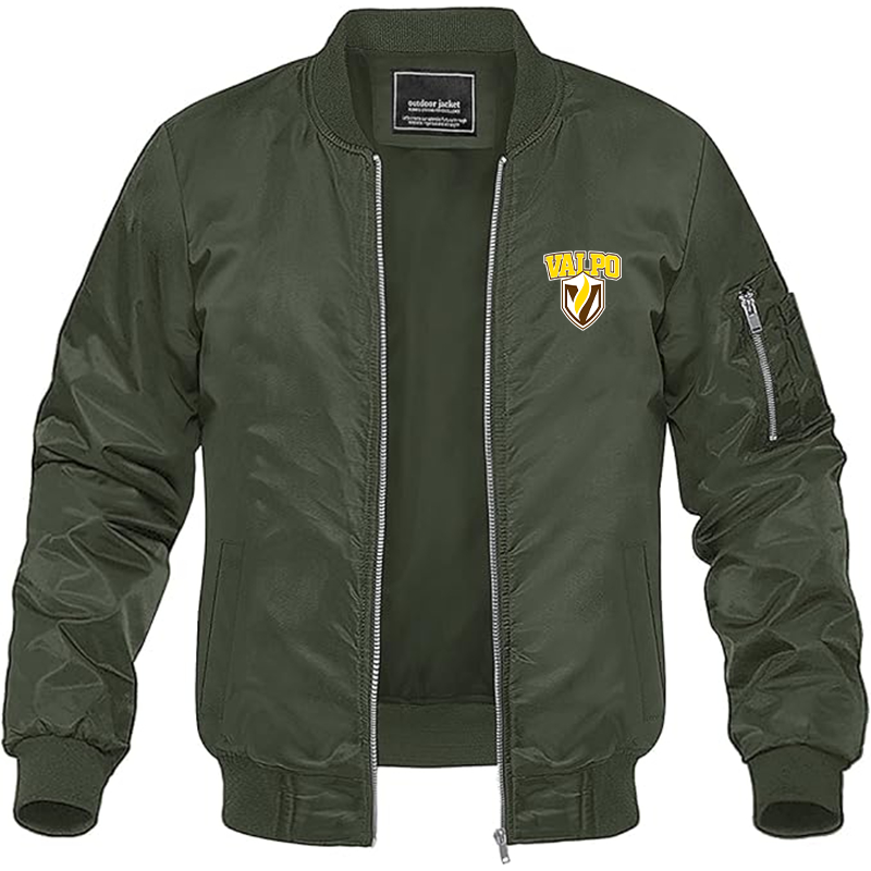 Men's Valparaiso Crusaders  Lightweight Bomber Jacket Windbreaker Softshell Varsity Jacket Coat