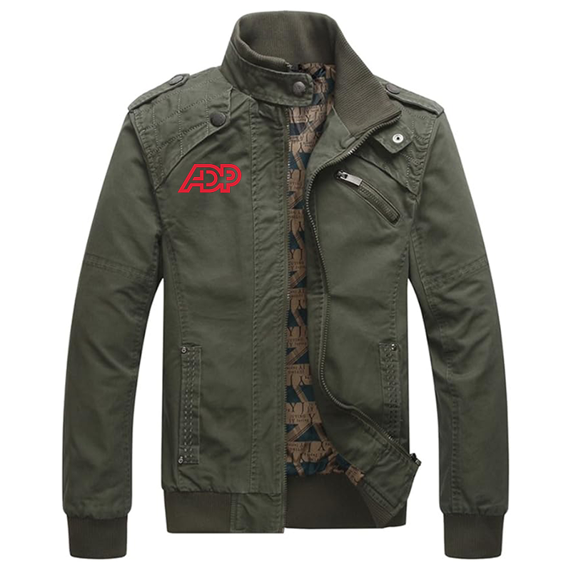 Men's  ADP  Dwar Casual Washed Cotton Military Outdoor Jackets with Shoulder Straps
