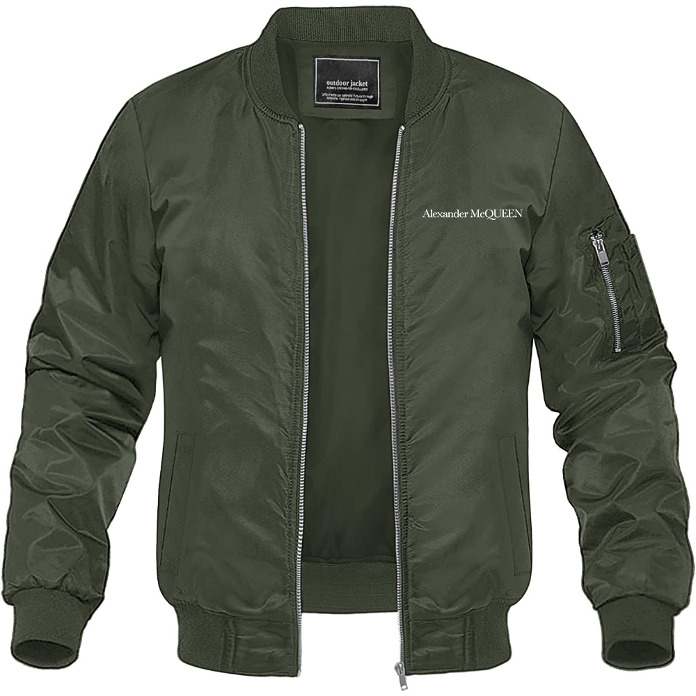 Men's Alexander McQueen Lightweight Bomber Jacket Windbreaker Softshell Varsity Jacket Coat