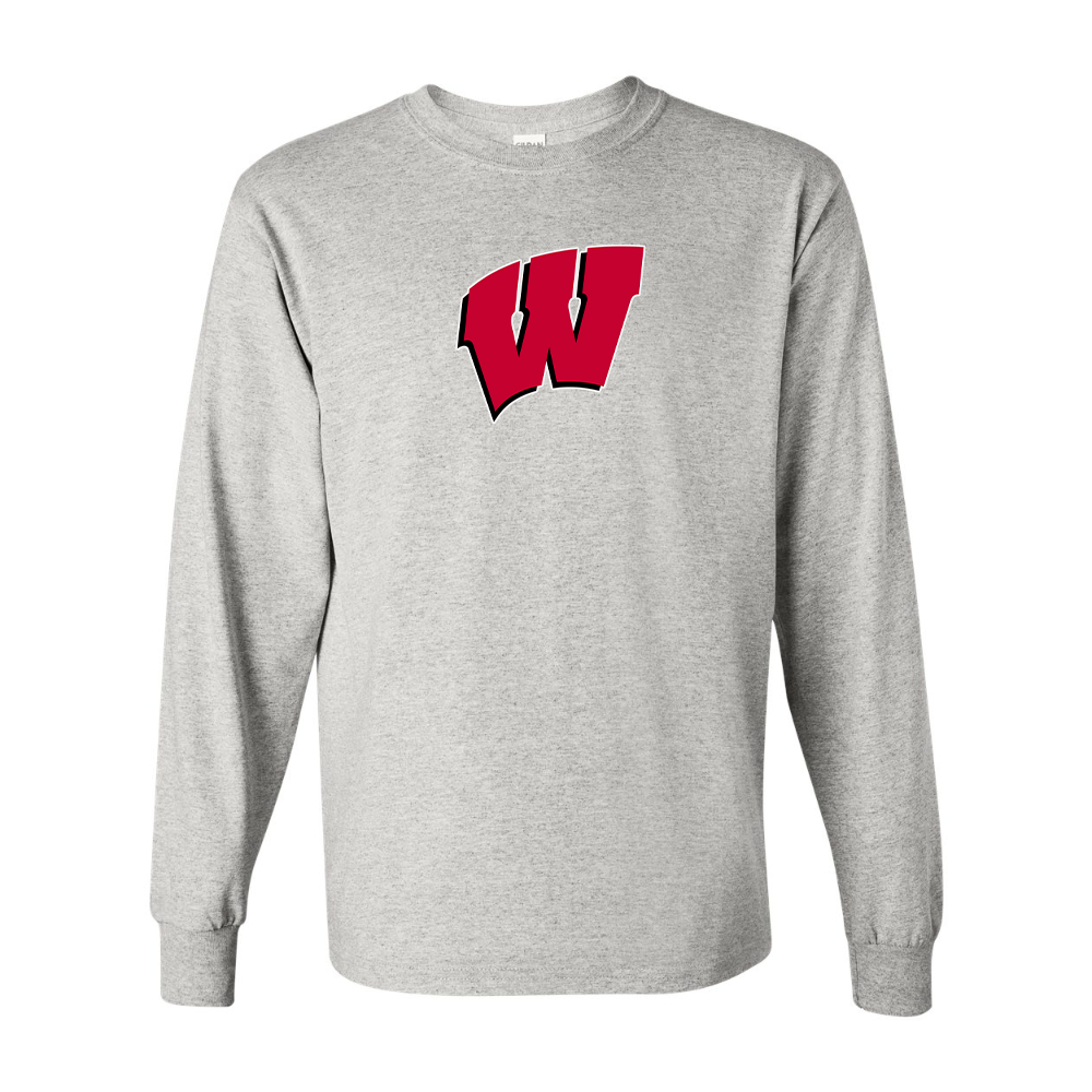 Men's Wisconsin Badgers Gildan Heavy Cotton Long Sleeve T-Shirt