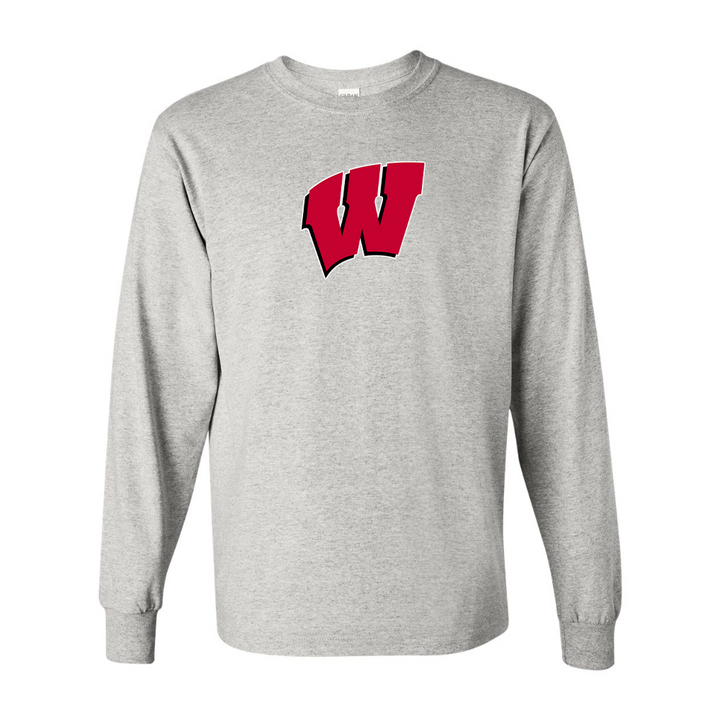 Men's Wisconsin Badgers Gildan Heavy Cotton Long Sleeve T-Shirt