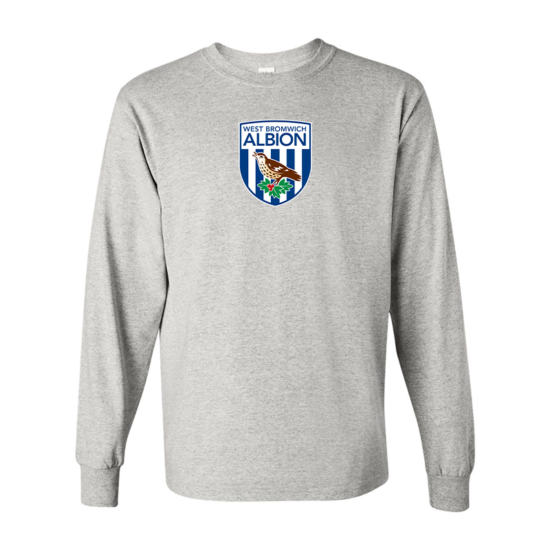 Men's West Bromwich Albion Soccer Gildan Heavy Cotton Long Sleeve T-Shirt