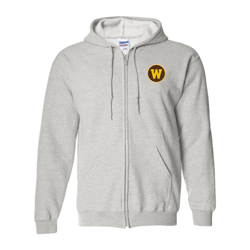 Men's  Western Michigan Broncos  Gildan  Heavy Blend Full Zip Hooded Sweatshirt