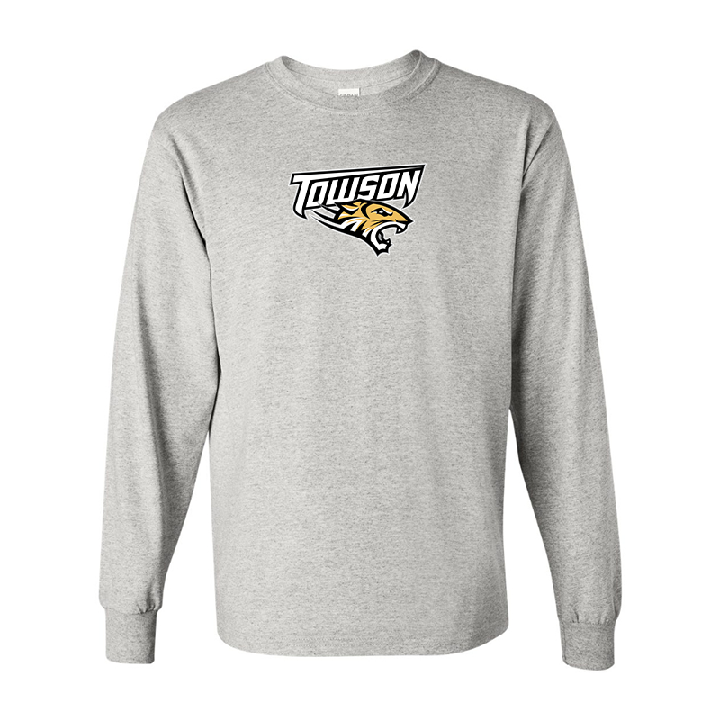 Men's Towson Tigers Gildan Heavy Cotton Long Sleeve T-Shirt