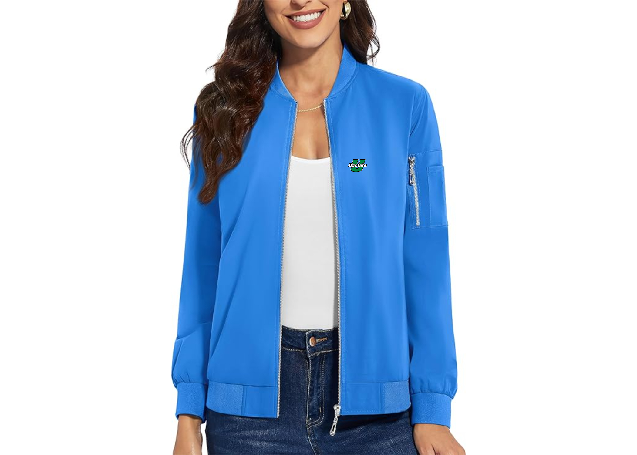 Women's USC Upstate Spartans Premium Bomber Jacket with Polished Detailing and Functional Sleeve Pocket Modern Luxury Outerwear