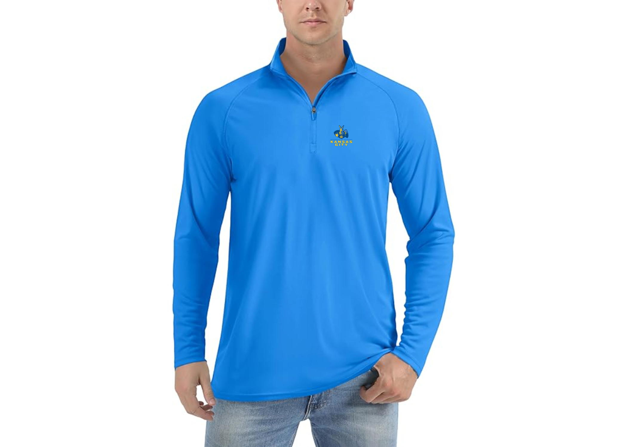 Men's UMKC Kangaroos Lightweight Quarter-Zip Athletic Shirt Long Sleeve Polyester Wear