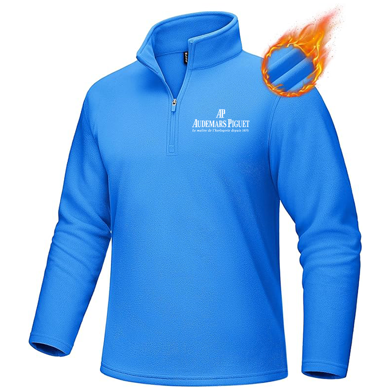 Men's Audemars-Piguet MAGCOMSEN Men_s Quarter-Zip Pullover Polar Fleece Sweatshirt Stand Collar Long Sleeve Shirt for Men Thermal Winter Fall