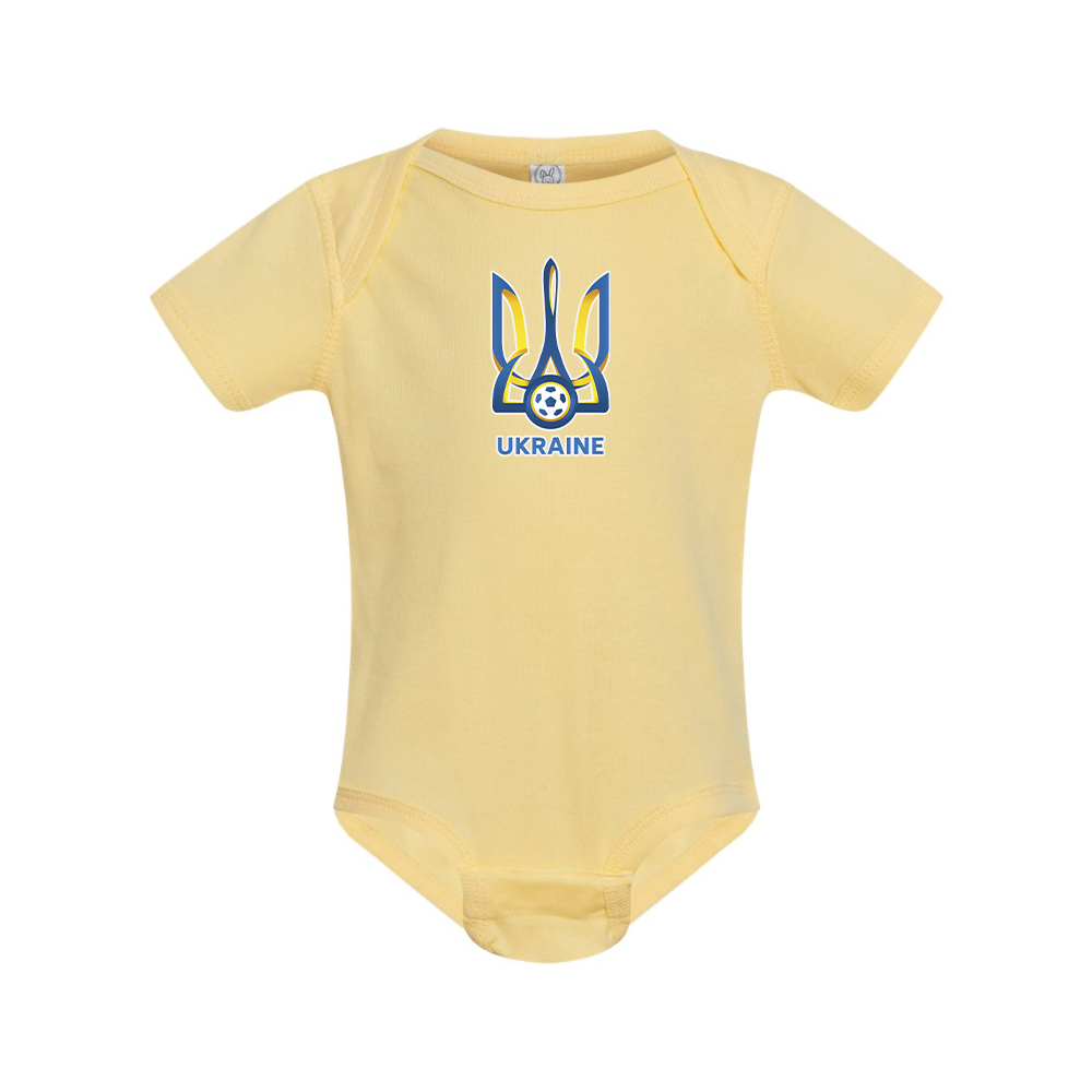 Ukraine National Football Soccer Team Rabbit Skins Infant Baby Rib Bodysuit