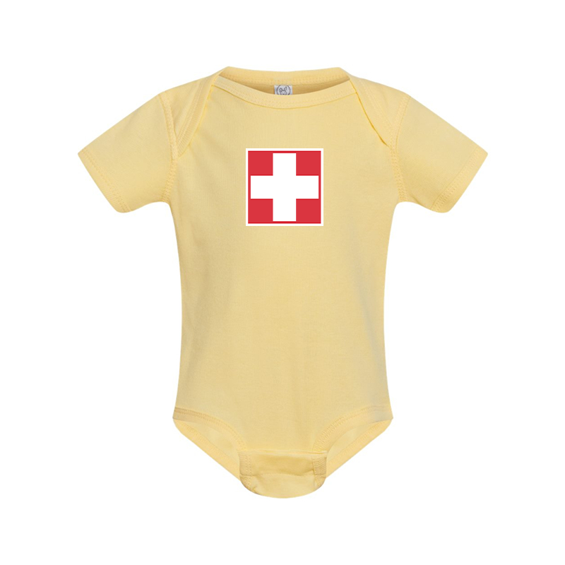 Switzerland National Football Soccer Team Rabbit Skins Infant Baby Rib Bodysuit