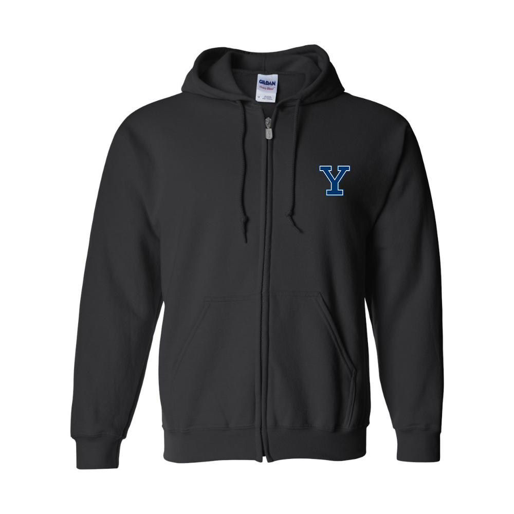 Men' s Yale Bulldogs JERZEES NuBlend Full-Zip Hooded Sweatshirt