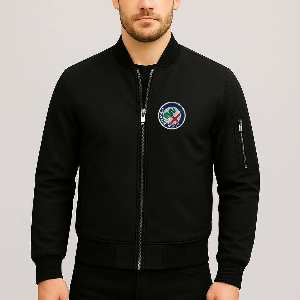 Men's Alfa Romeo Car Lightweight Bomber Jacket Windbreaker Softshell Varsity Jacket Coat