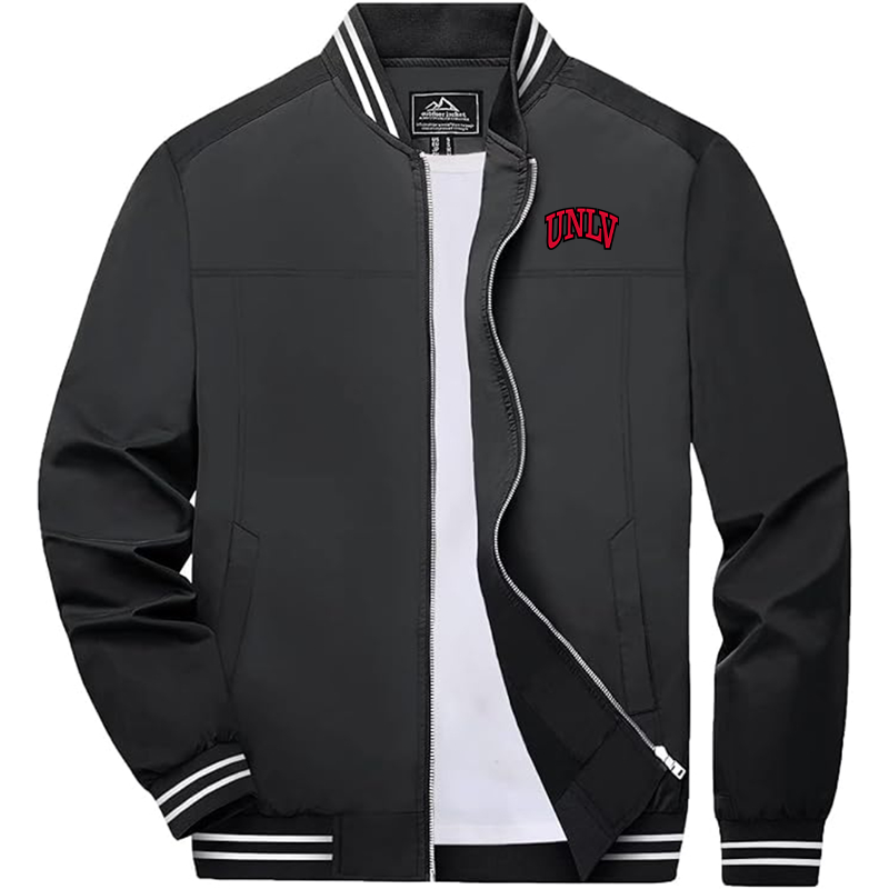 Men's UNLV Rebels  Zip-Up Bomber Jacket Ribbed Collar and Cuffs Outerwear