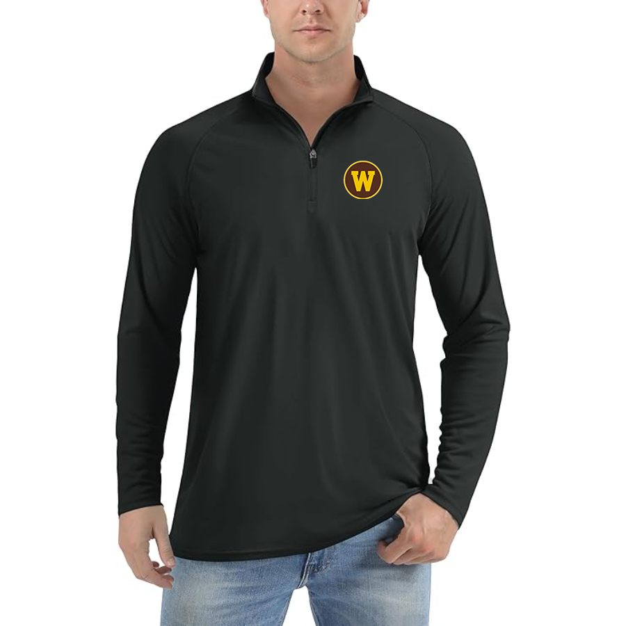 Men's Western Michigan Broncos  Lightweight Quarter-Zip Athletic Shirt Long Sleeve Performance