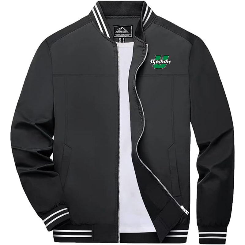 Men's  USC Upstate Spartans Zip-Up Bomber Jacket Ribbed Collar and Cuffs Outerwear