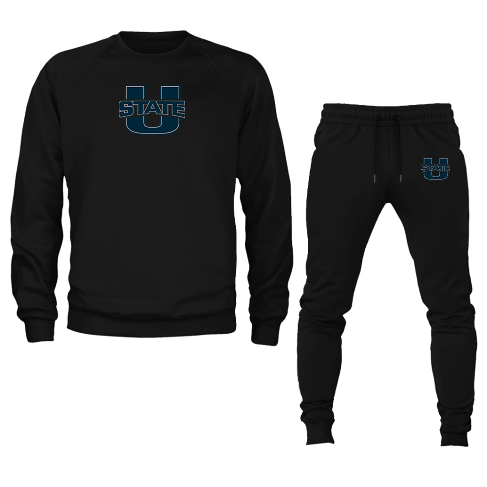 Men's Utah State Aggies Crewneck Sweatshirt Joggers Suit