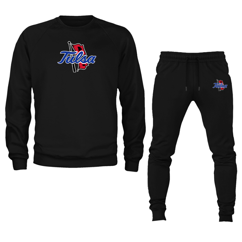 Men's Tulsa Golden Hurricane Crewneck Sweatshirt Joggers Suit