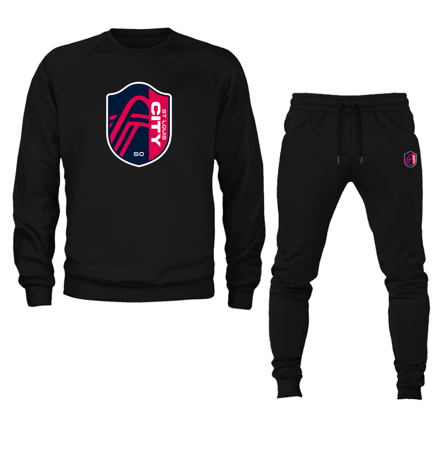 Men's St. Louis City Soccer Crewneck Sweatshirt Joggers Suit
