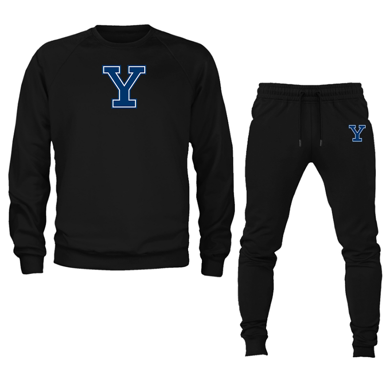Men's Yale Bulldogs Crewneck Sweatshirt Joggers Suit