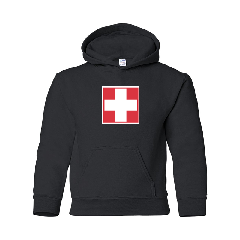 Youth Switzerland National Football Soccer Team  Gildan Heavy Blend  Hooded Sweatshirt