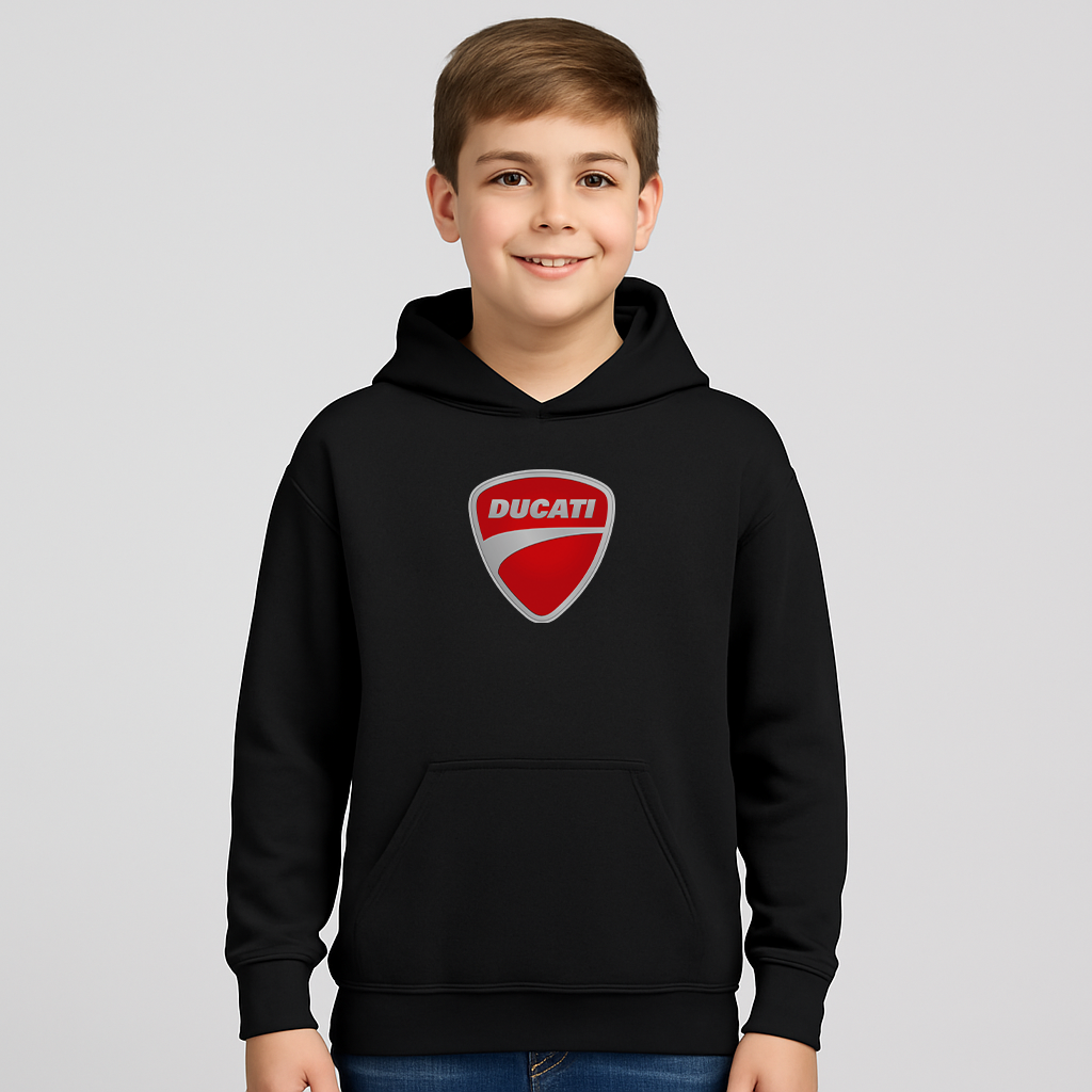 Youth Kids Ducati Motorcycle Car Pullover Hoodie