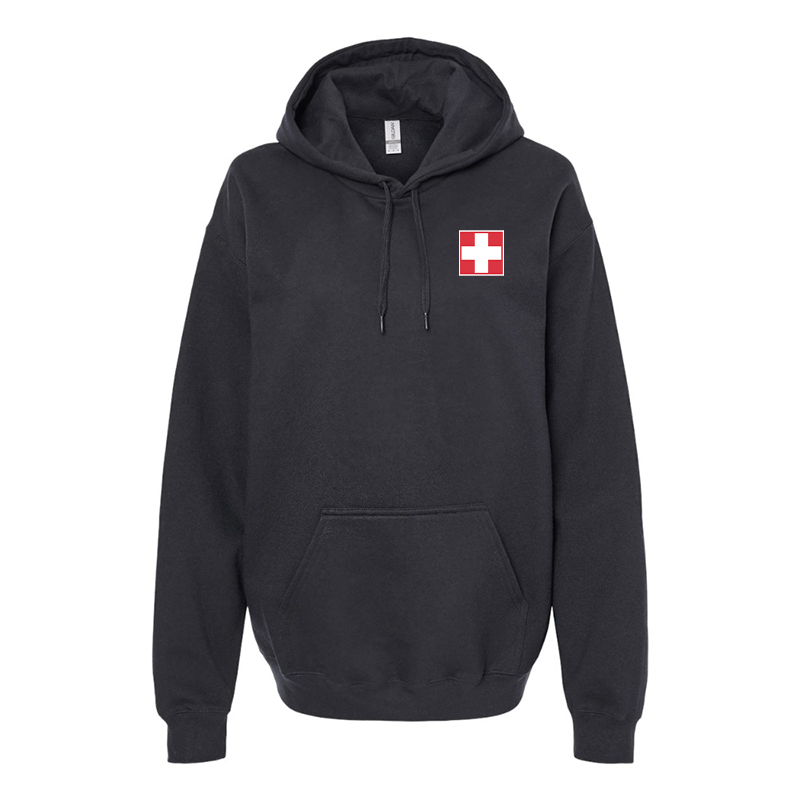 Men's  Switzerland National Football Soccer Team  Softstyle Midweight Hooded Sweatshirt
