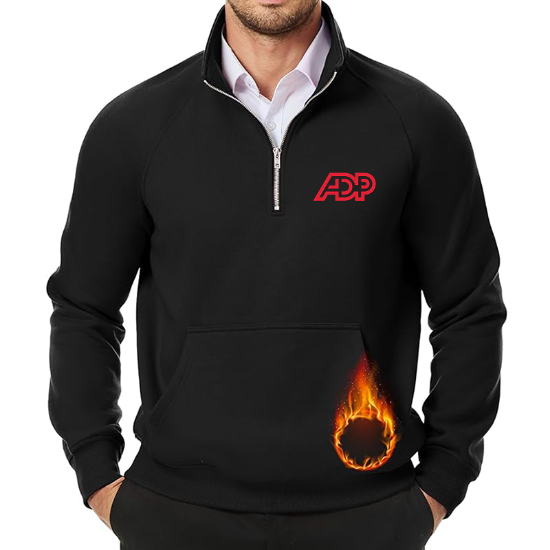 Men's  ADP JMIERR Quarter Zip Pullover Heavy Sweatshirts Warm Fleece Sweatshirt Polo Shirt with Pockets