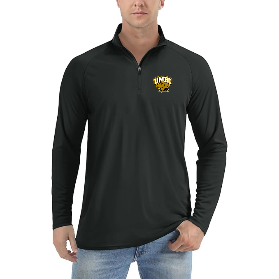 Men's UMBC Retrievers  Lightweight Quarter-Zip Athletic Shirt Long Sleeve Performance