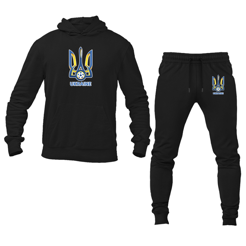 Men's Ukraine National Football Soccer Team Hoodie Joggers Set