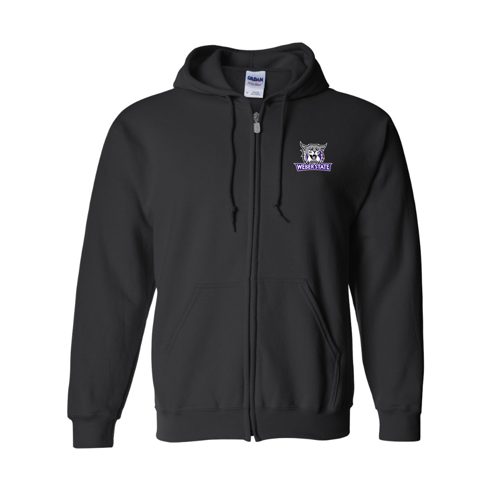 Men's Weber State Wildcats JERZEES NuBlend Full-Zip Hooded Sweatshirt