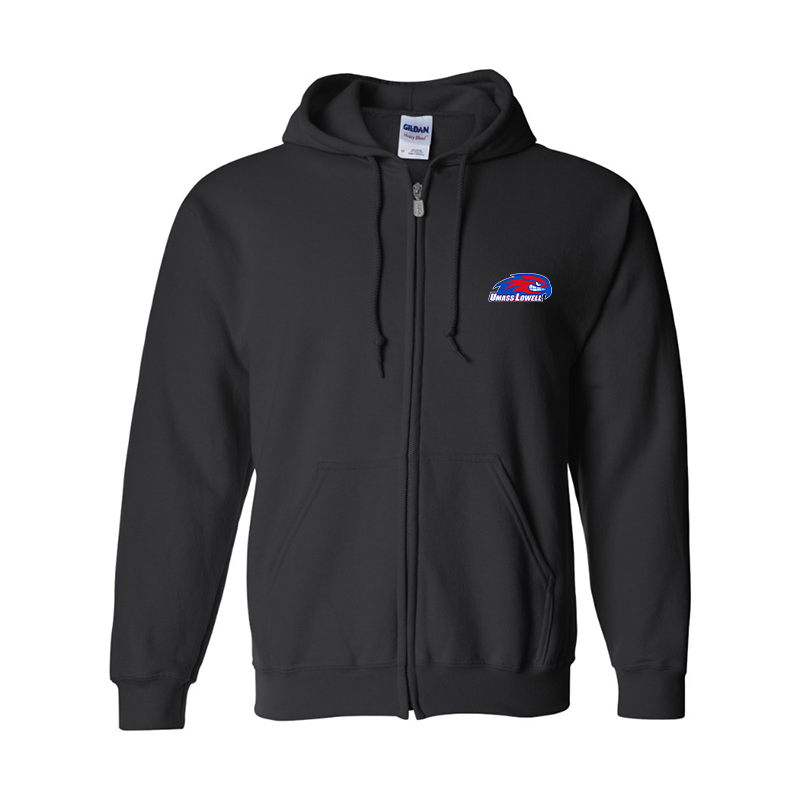 Men's  UMass Lowell River Hawks Gildan  Heavy Blend Full Zip Hooded Sweatshirt