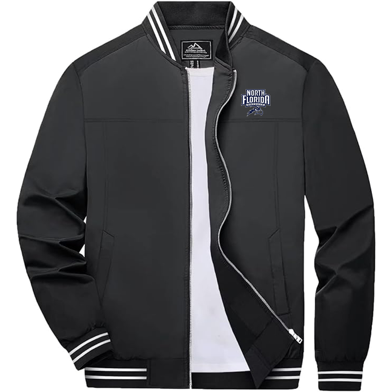 Men's  UNF Ospreys Zip-Up Bomber Jacket Ribbed Collar and Cuffs Outerwear