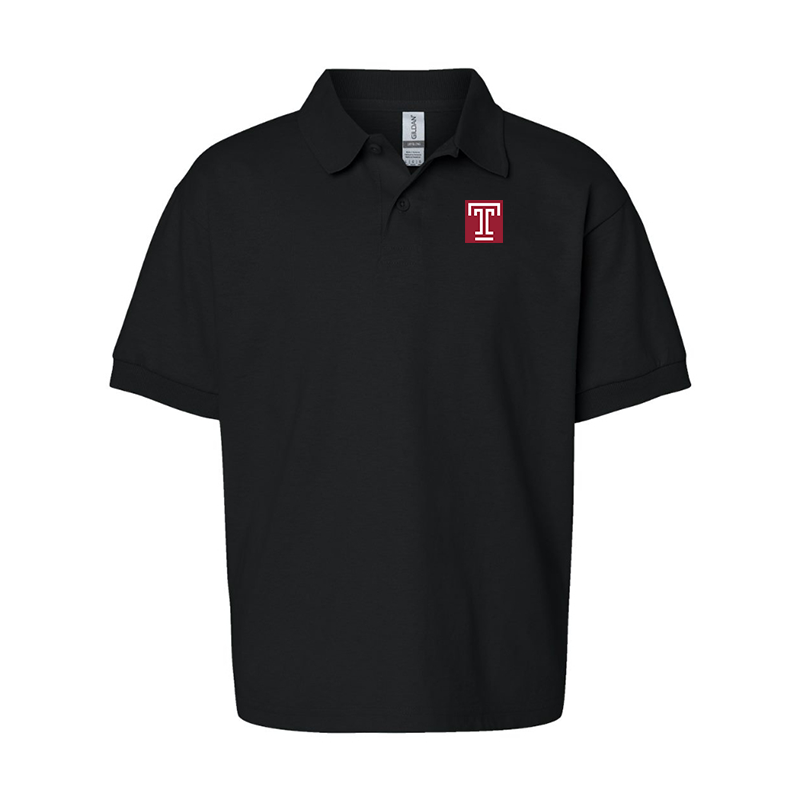 Youth Temple Owls Gildan Dry Blend Jersey Polo