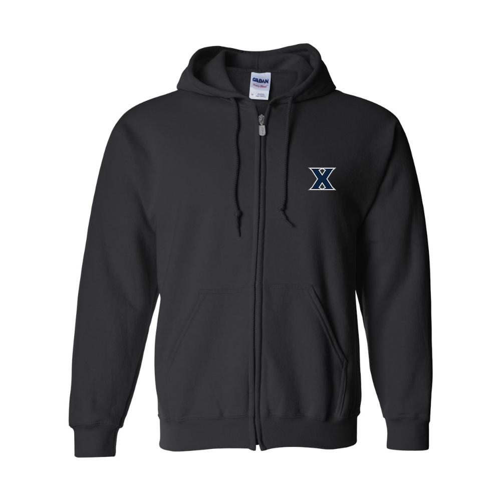 Men's Xavier Musketeers  JERZEES NuBlend Full-Zip Hooded Sweatshirt