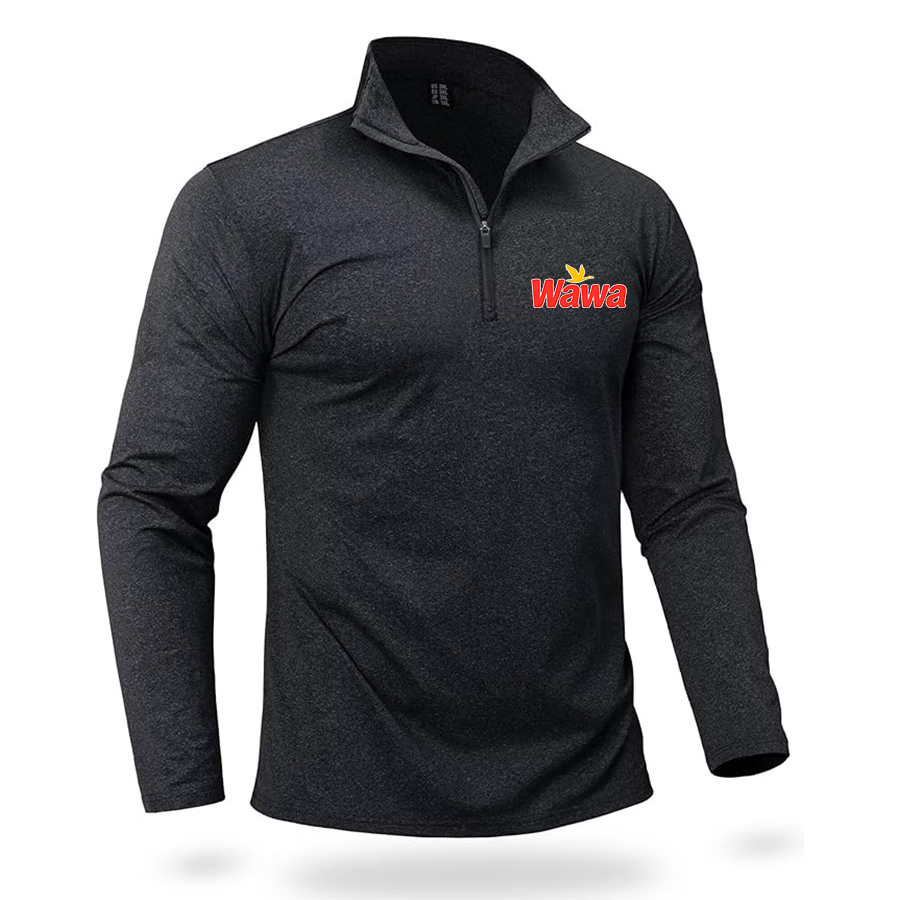 Men's Wawa Gas Station Boladeci Men_s Quarter Zip Pullover Premium Fleece Lined Heather Long Sleeve Golf Shirts Midweight 1_4 Half Zip Sweatshirts