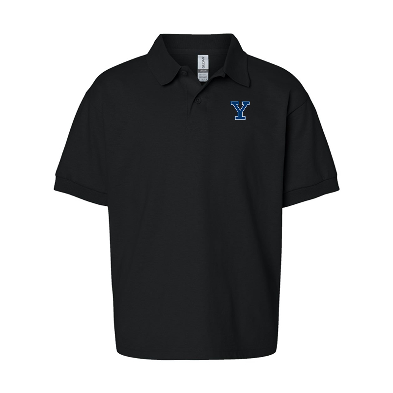 Youth Yale Bulldogs Gildan Dry Blend Jersey Polo
